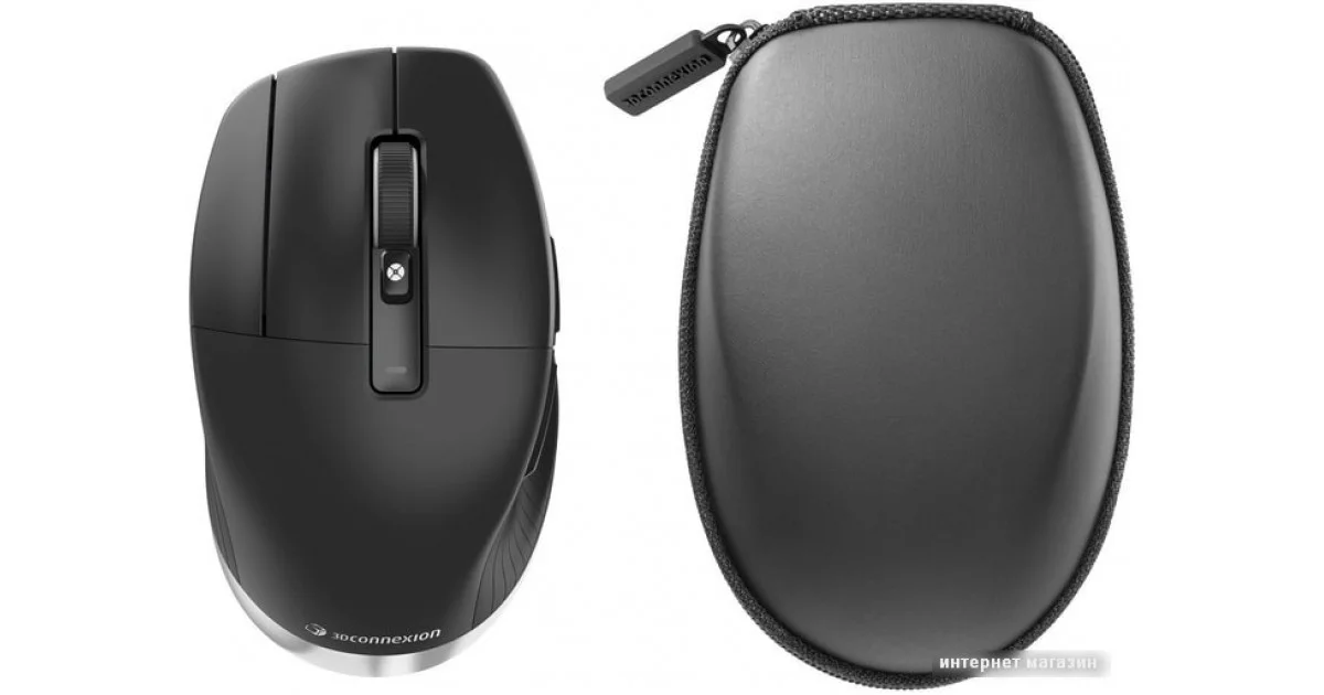 Мышь беспроводная/проводная 3Dconnexion CadMouse Pro Wireless Left (3DX-700079) черный, 7200 dpi, радиоканал, Bluetooth, USB Type-C, кнопки - 7