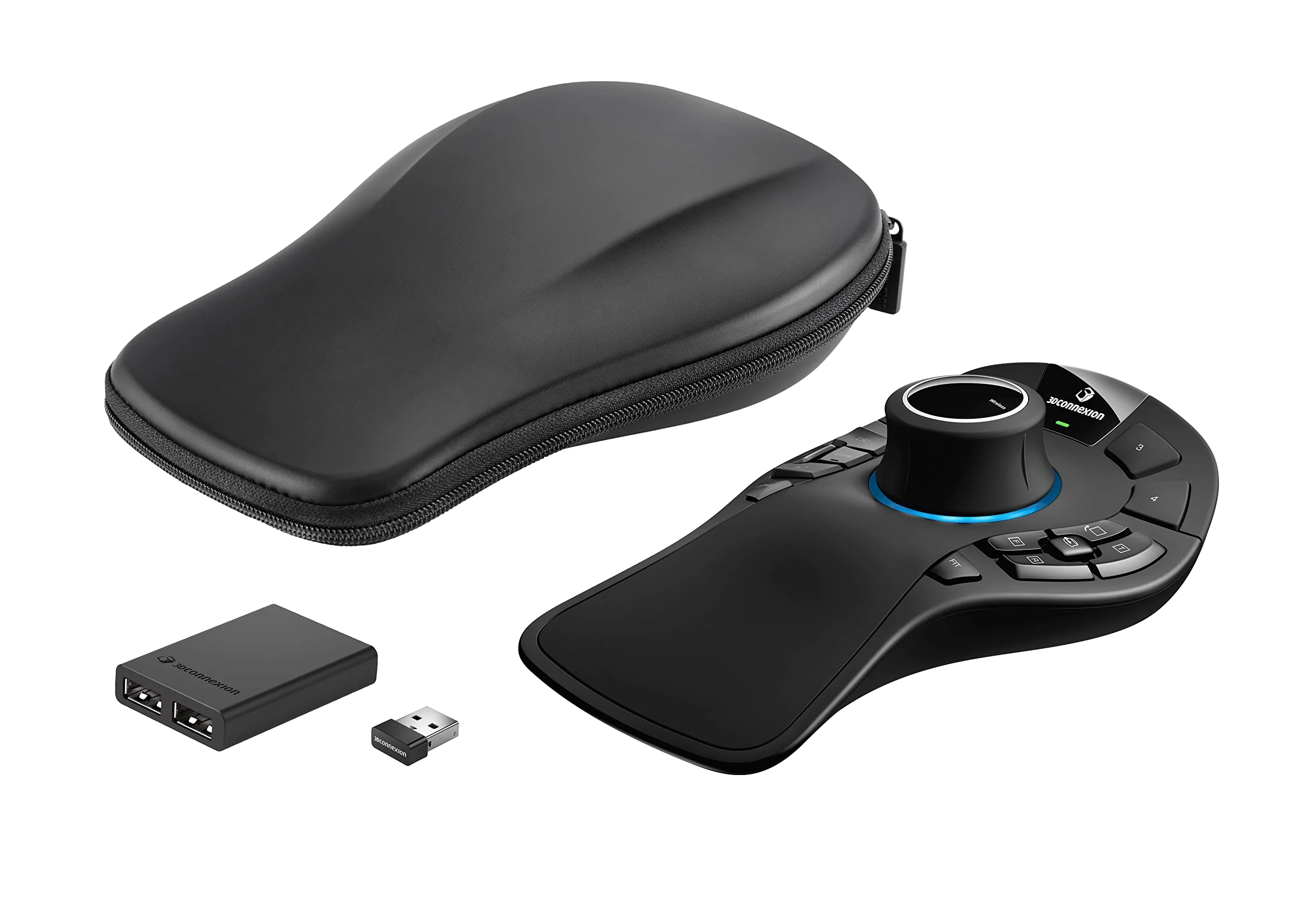 Мышь беспроводная/проводная 3DConnexion SpaceMouse Pro Wireless (3DX-700119) черный, радиоканал, Bluetooth, USB, кнопки - 15