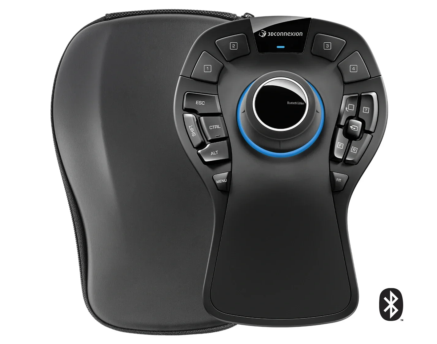 Мышь беспроводная/проводная 3DConnexion SpaceMouse Pro Wireless (3DX-700119) черный, радиоканал, Bluetooth, USB, кнопки - 15