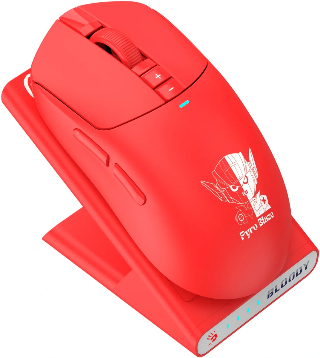 Мышь беспроводная/проводная A4Tech Bloody R72 Ultra Duo белый/красный/рисунок, 20000 dpi, USB Type-A/Type-C, радиоканал, кнопки-7