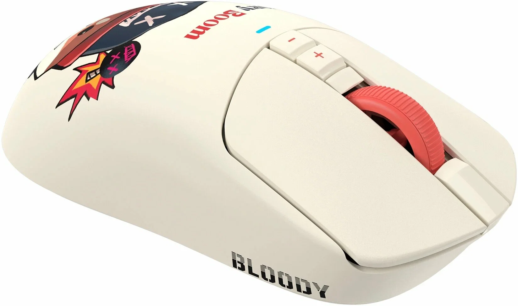 Мышь беспроводная/проводная A4Tech Bloody R72 Ultra Duo белый/красный/рисунок, 20000 dpi, USB Type-A/Type-C, радиоканал, кнопки-7