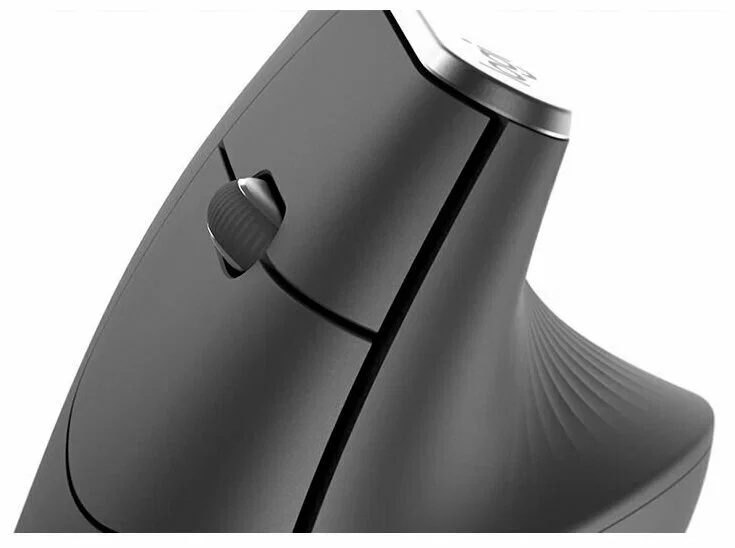 Мышь беспроводная/проводная Logitech MX Vertical графитовый, 4000 dpi, радиоканал, Bluetooth, USB, кнопки - 6
