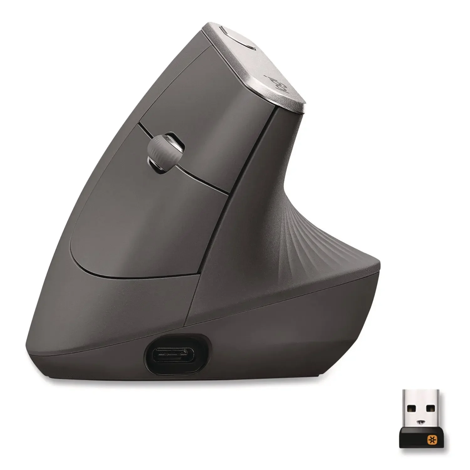 Мышь беспроводная/проводная Logitech MX Vertical графитовый, 4000 dpi, радиоканал, Bluetooth, USB, кнопки - 6
