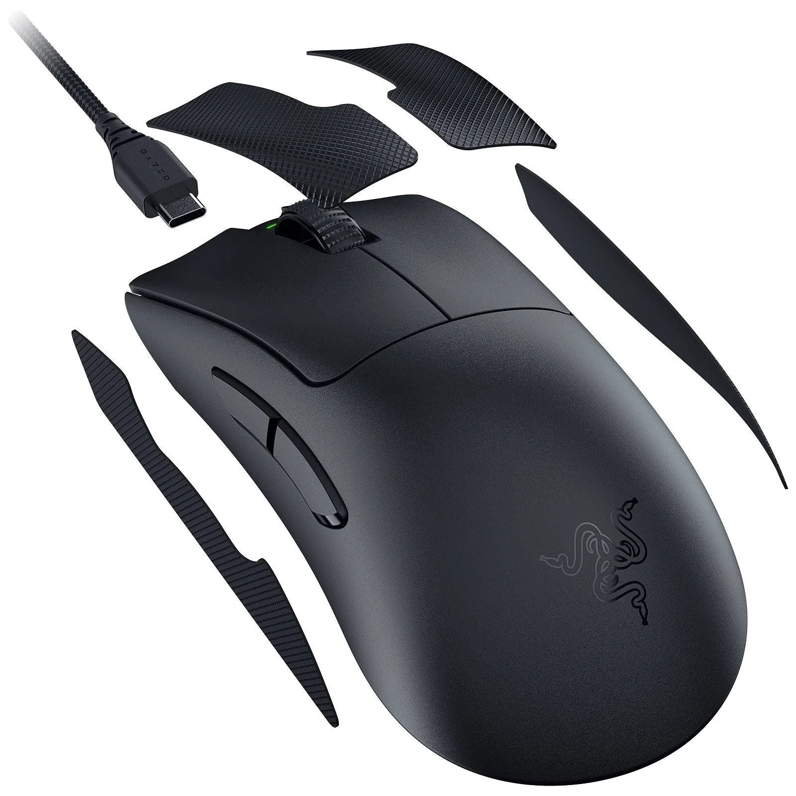 Мышь беспроводная/проводная Razer DeathAdder V3 Pro черный, 30000 dpi, радиоканал, USB, кнопки - 6