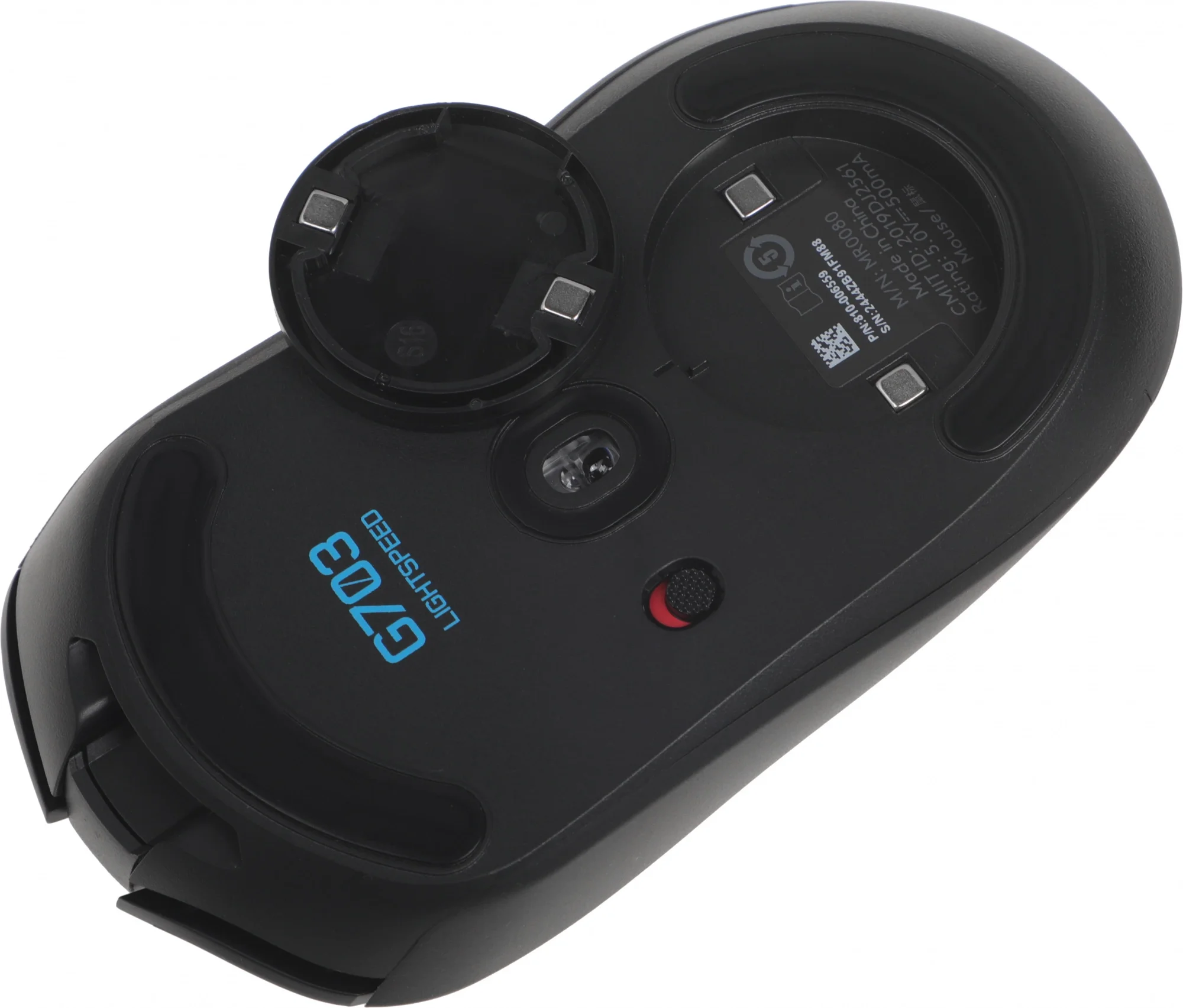 Мышь игровая Logitech G703 Lightspeed черная, сенсор 100-25600dpi (Hero25K), беспроводная 2.4GHz + USB 1,8м, 5 программируемых кнопок + колесо прокрут