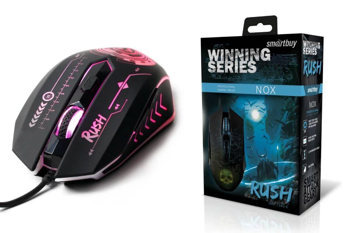 Мышь игровая беспроводная Smartbuy серия RUSH X27 черная (SBM-727AG-K)
