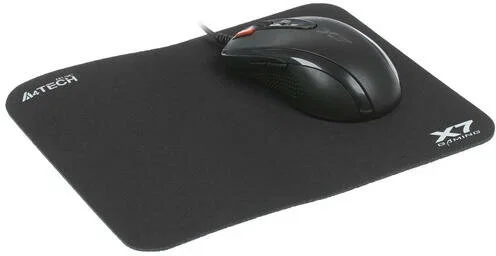 Мышь проводная + коврик A4Tech X-7120 черный, 2000 dpi, USB, кнопки - 7