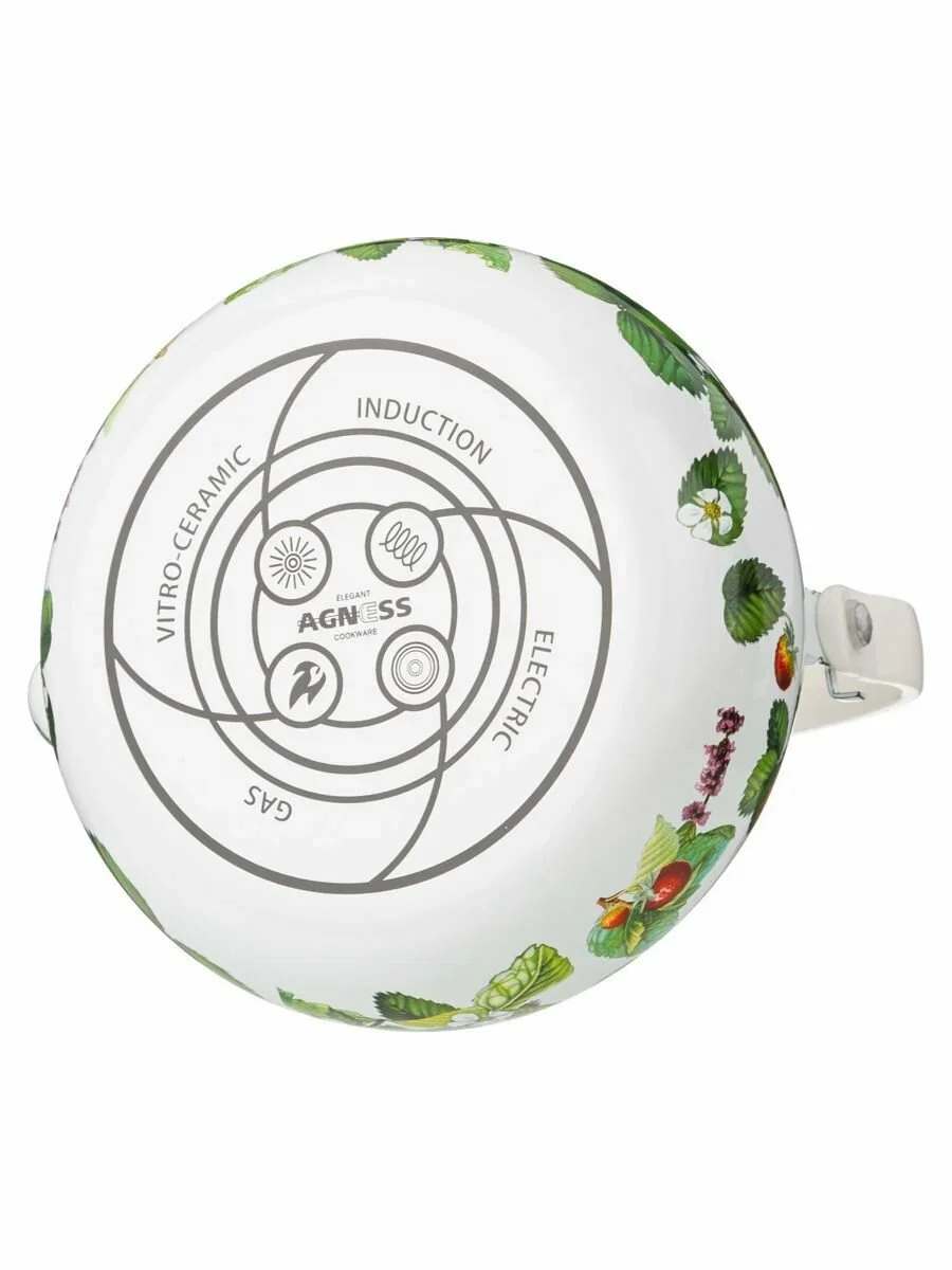 ЧАЙНИК AGNESS ЭМАЛИРОВАННЫЙ СЕРИЯ "ФРУКТОВАЯ КОРЗИНА", 1,3 Л