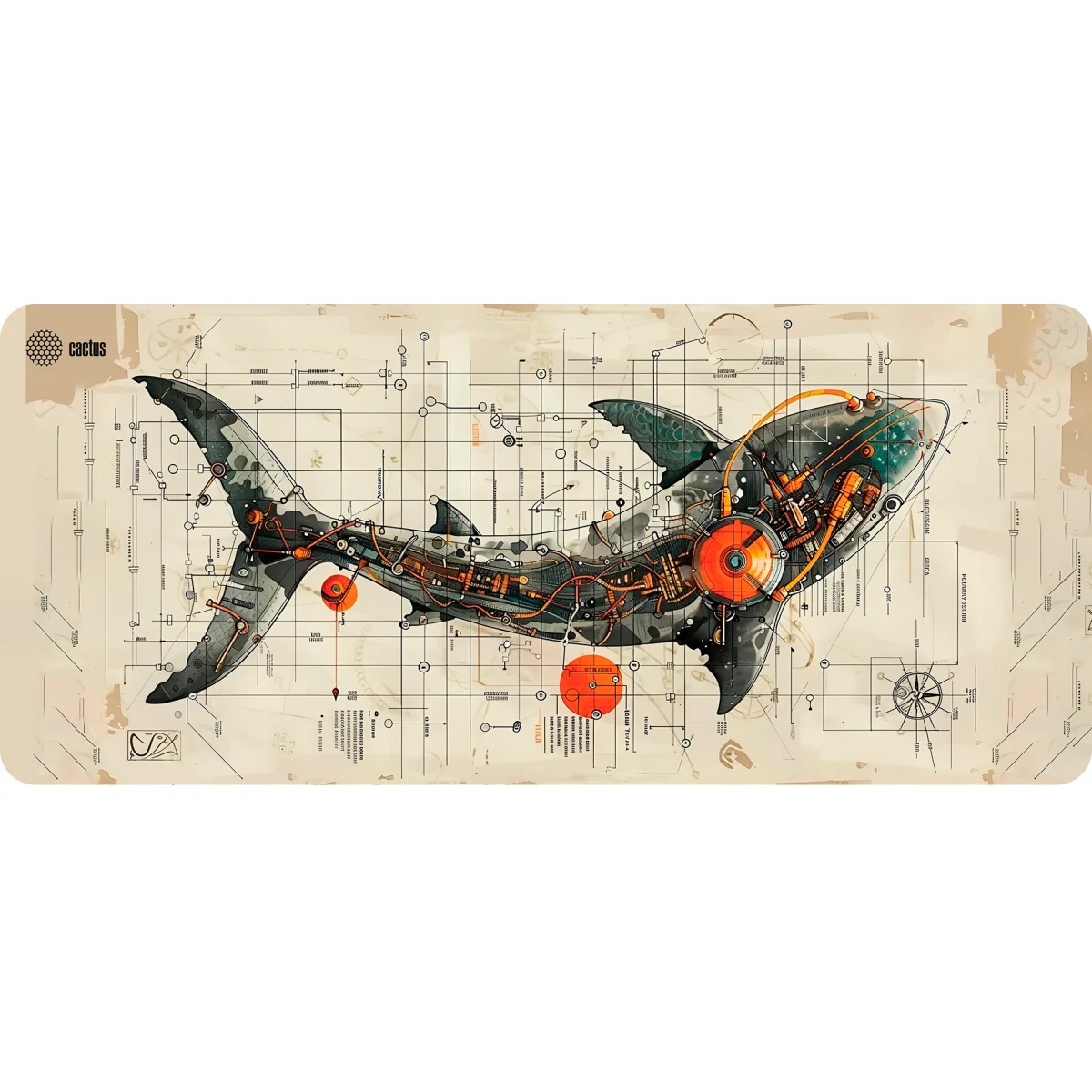 Коврик для мыши Cactus Shark 900x400x4мм (CS-MP-COR03XXL)