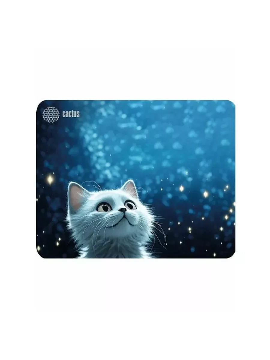 Коврик для мыши Cactus белый Cat 300x250x3мм (CS-MPC-D11M)