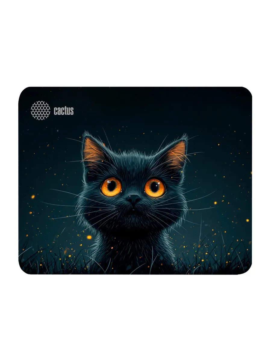 Коврик для мыши Cactus черный Cat 250x200x3мм (CS-MPC-D09S)