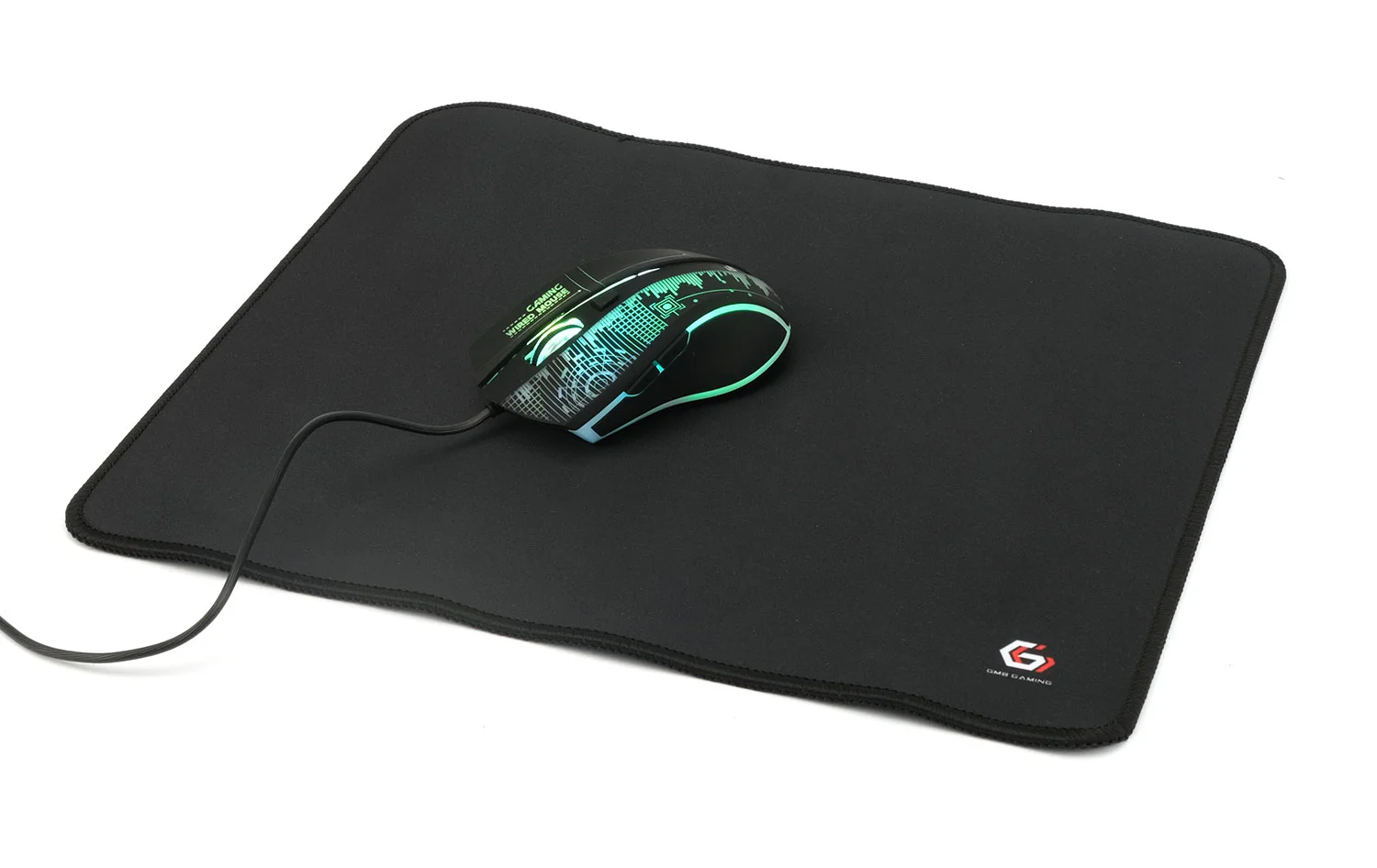 Коврик для мыши Gembird MP-35-30-BLACK, черный, 350х300х3мм, ткань/резина, оверлок, коробка