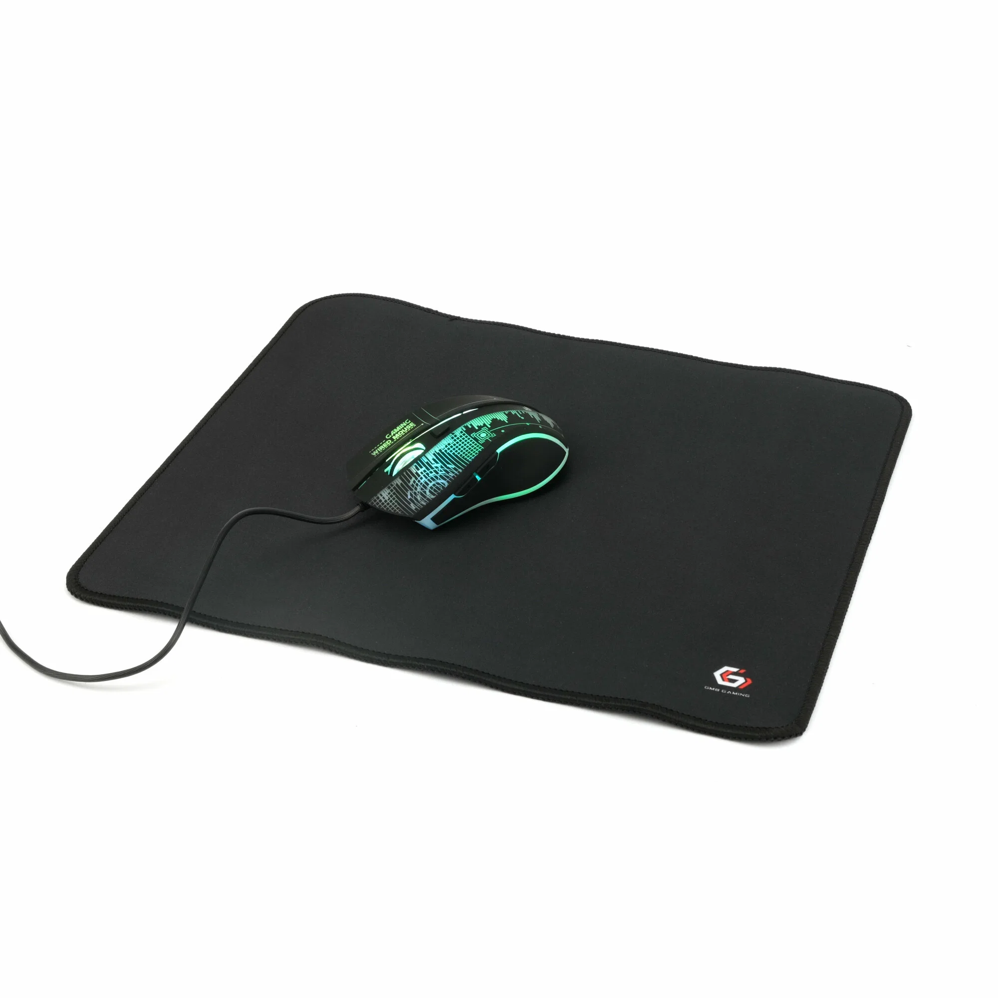 Коврик для мыши Gembird MP-35-30-BLACK, черный, 350х300х3мм, ткань/резина, оверлок, коробка