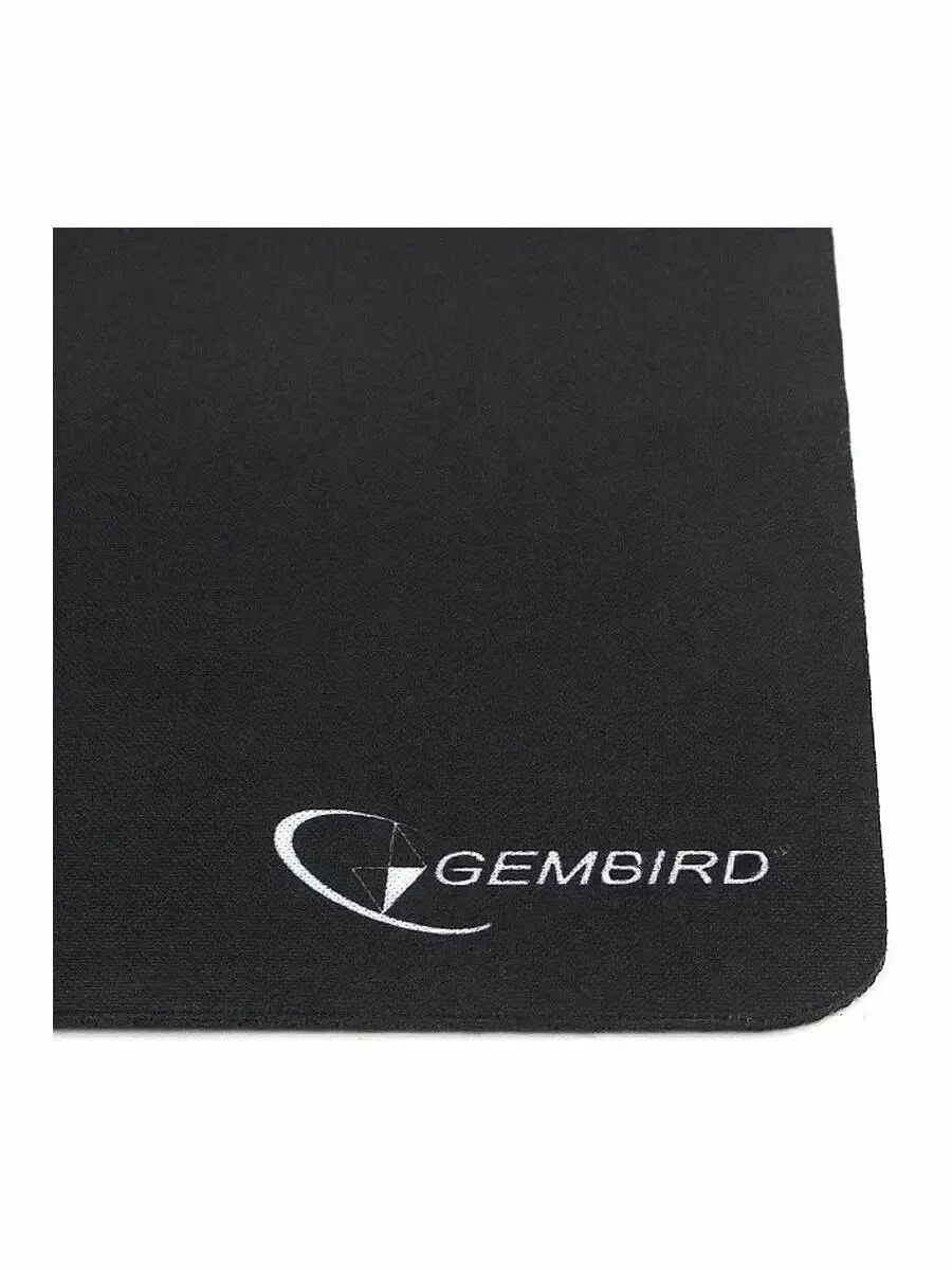 Коврик для мыши Gembird MP-BLACK, черный, размеры 250x200x2мм, полиэстер/резина