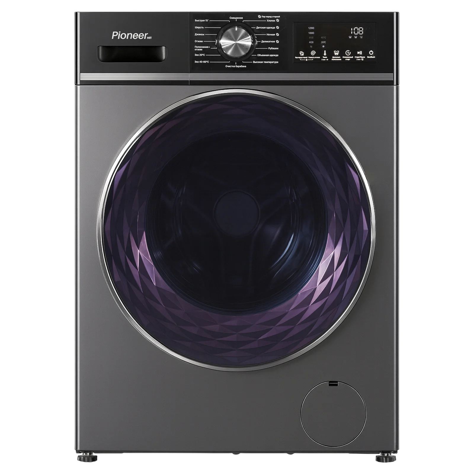 Стиральные машины Pioneer WM-248006BG 1400 об/мин, объем 8кг, 10 программ.ИНВЕРТОР. ДВИГАТЕЛЬ!