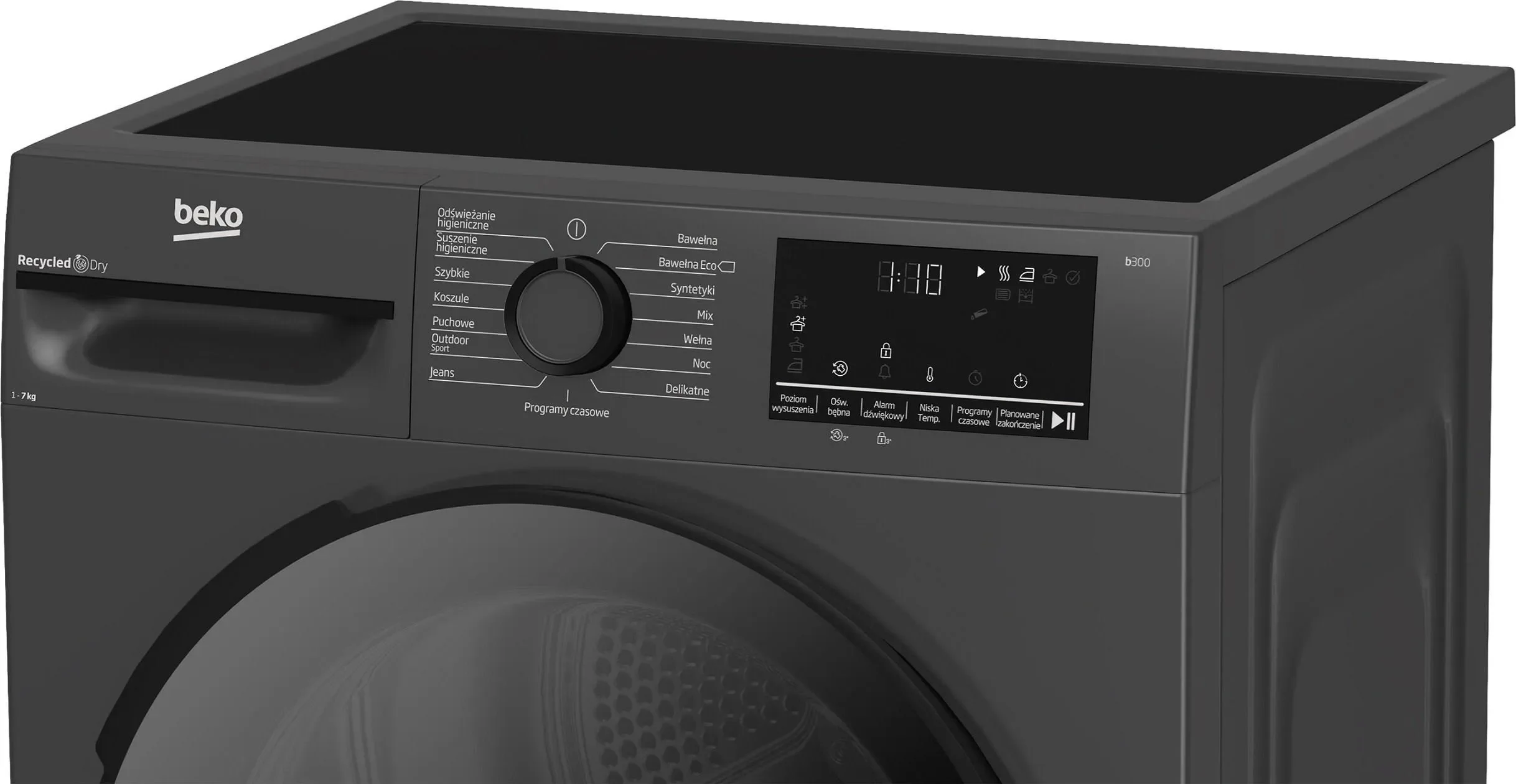 Сушильная машина Beko BM3T37220A, антрацит, 7кг, дисплей, 15 программ