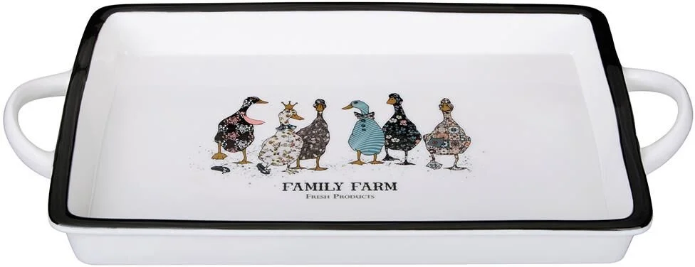БЛЮДО С РУЧКАМИ LEFARD "FAMILY FARM" ПРЯМОУГ. 35,5*20*4 СМ 1000 МЛ (КОР=12ШТ.)