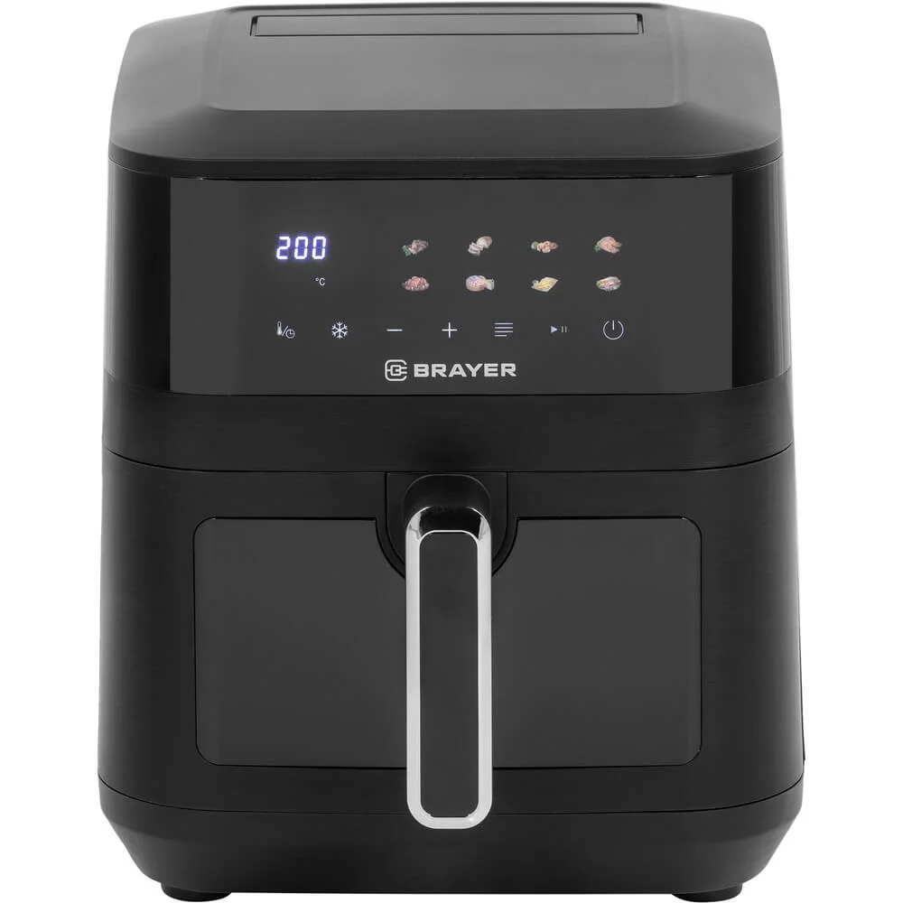 Аэрогриль BRAYER BR2034, 2100 Вт,8 л, t. 200С, съемная решетка, таймер, LCD-дисплей, 8 программ