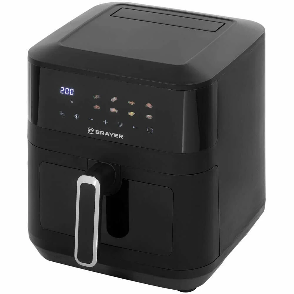 Аэрогриль BRAYER BR2034, 2100 Вт,8 л, t. 200С, съемная решетка, таймер, LCD-дисплей, 8 программ