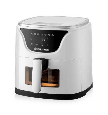 Аэрогриль BRAYER BR2036WH,1500 Вт,5 л, t. 200С, съемная решетка, таймер, LCD-дисплей, 7 программ