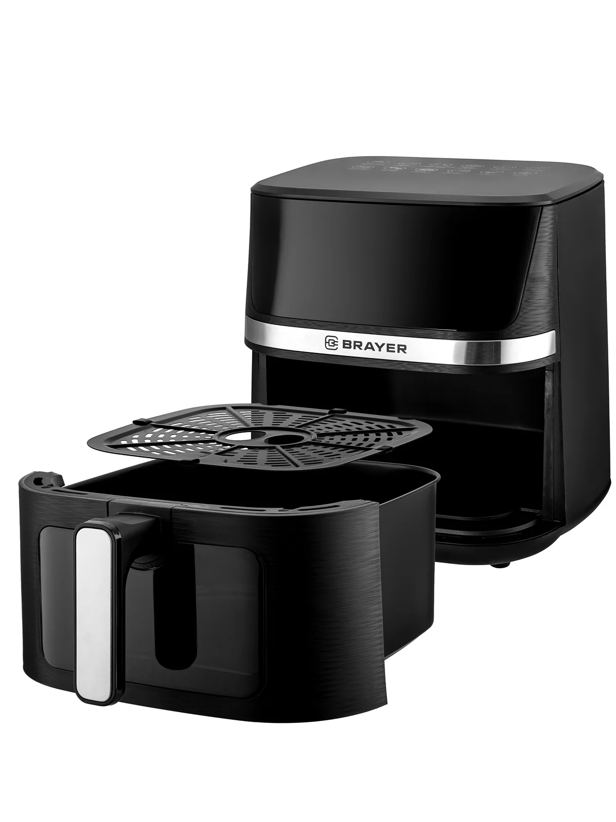 Аэрогриль BRAYER BR2038, 1600 Вт,7 л, t. 200С, съемная решетка, таймер, LCD-дисплей, 12 программ