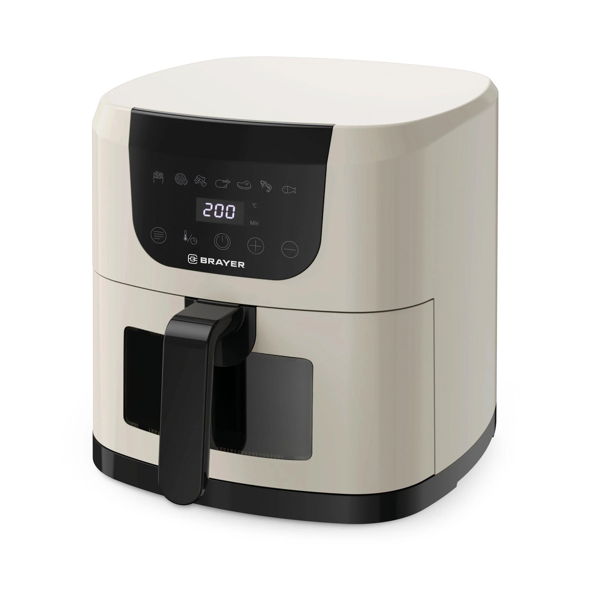 Аэрогриль BRAYER BR2043, 1500 Вт,5 л, t. 200С, съемная решетка, таймер, LCD-дисплей, 7 программ