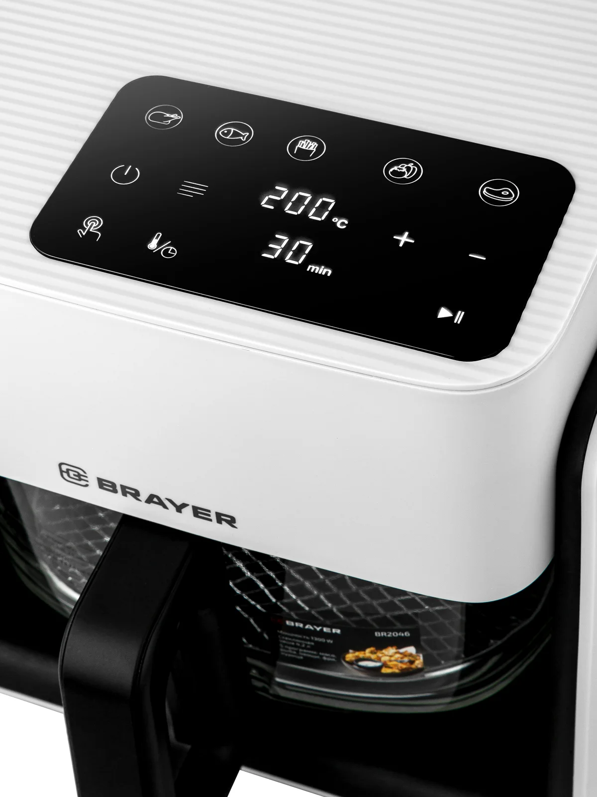 Аэрогриль BRAYER BR2046,1050 Вт,4,2 л, t. 200С, съемная решетка, таймер, LCD-дисплей, 5 программ
