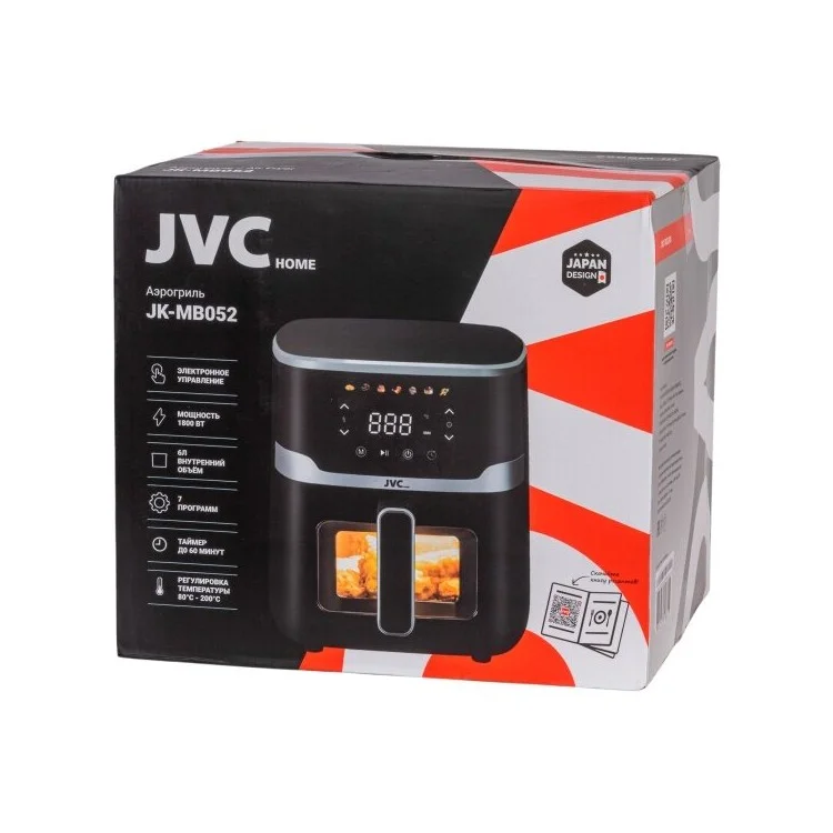 Аэрогриль JVC JK-MB052 черный, 6л, 1800Вт, 7 программ, электронное