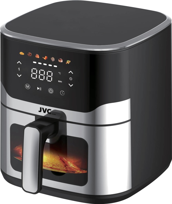 Аэрогриль JVC JK-MB054 черный/серебро, 6л, 1800Вт, 7 программ, электронное