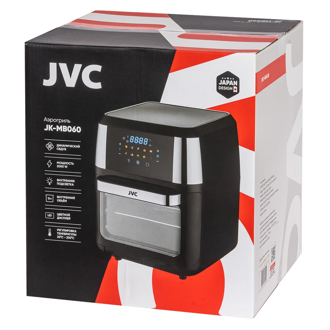 Аэрогриль JVC JK-MB060 камера 12л, 2000 Вт, 40-200°С