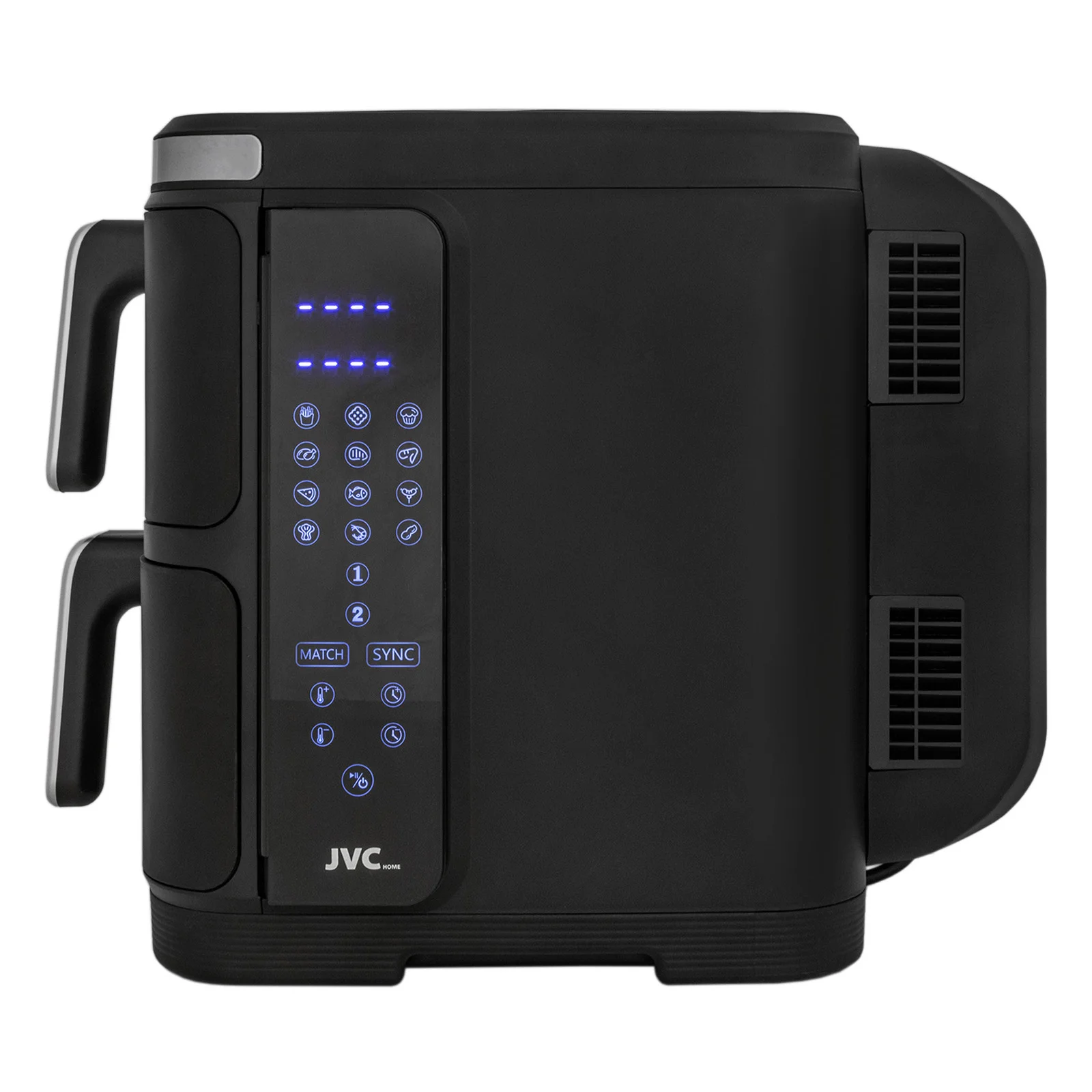 Аэрогриль jvc JK-MB105, 3400Вт,12л (2чаши×6 л),12пр,сенс. дисп.,таймер