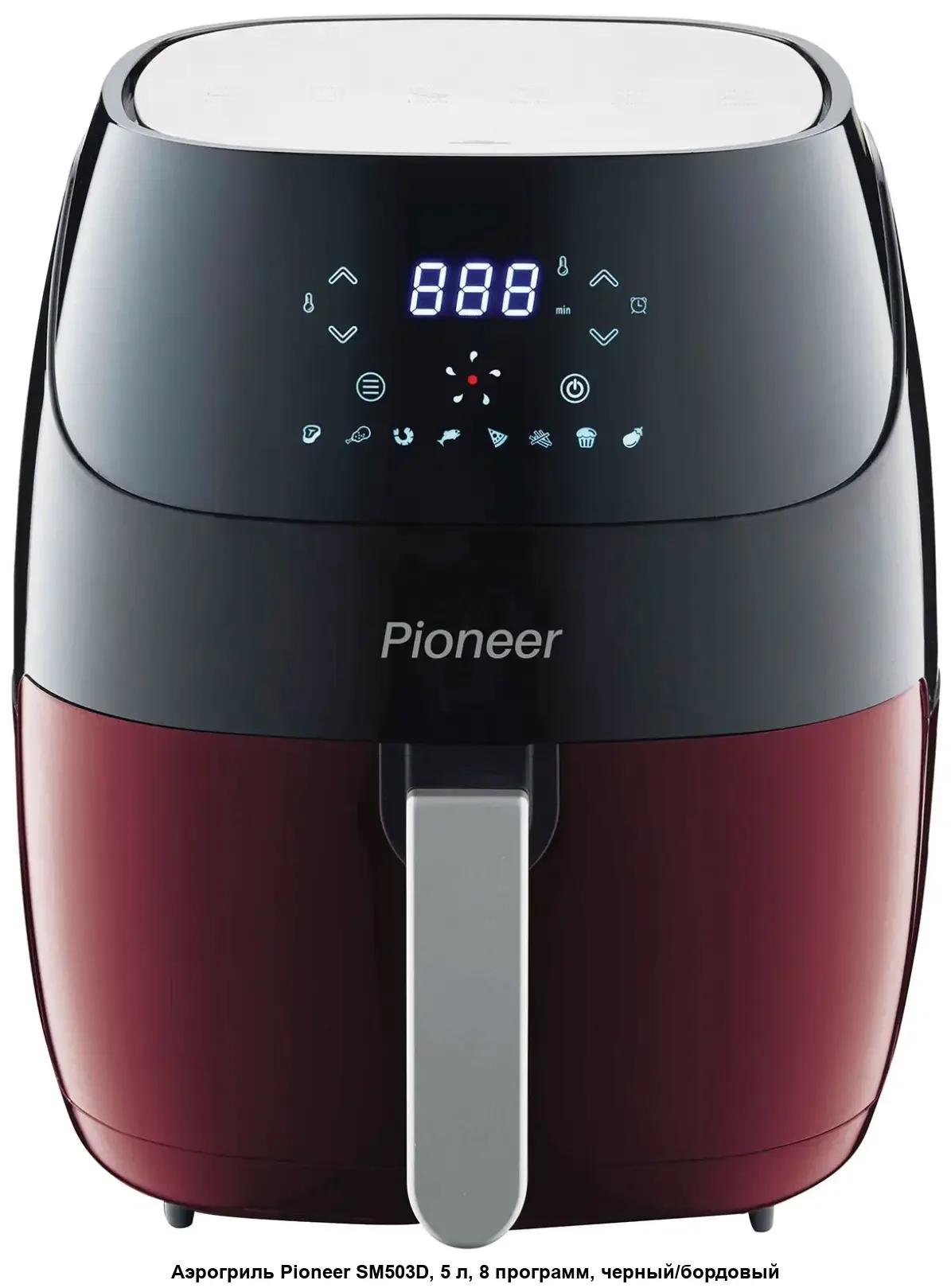 Аэрогриль Pioneer SM518D черный/серебр, 6л, 1800Вт, 7 прогр, электр.упр
