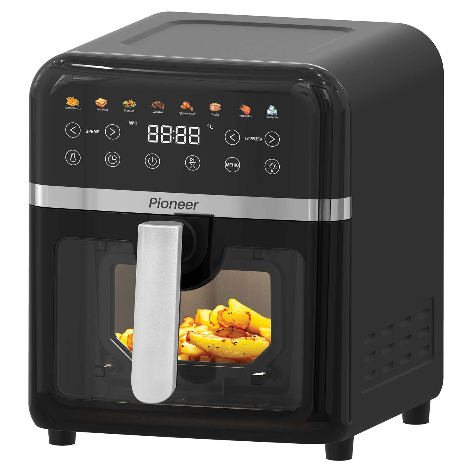 Аэрогриль Pioneer SM520D black 1850Вт 8 литров, 8 программ, таймер 60 минут  °С: 40-200 ХИТ ПРОДАЖ!!
