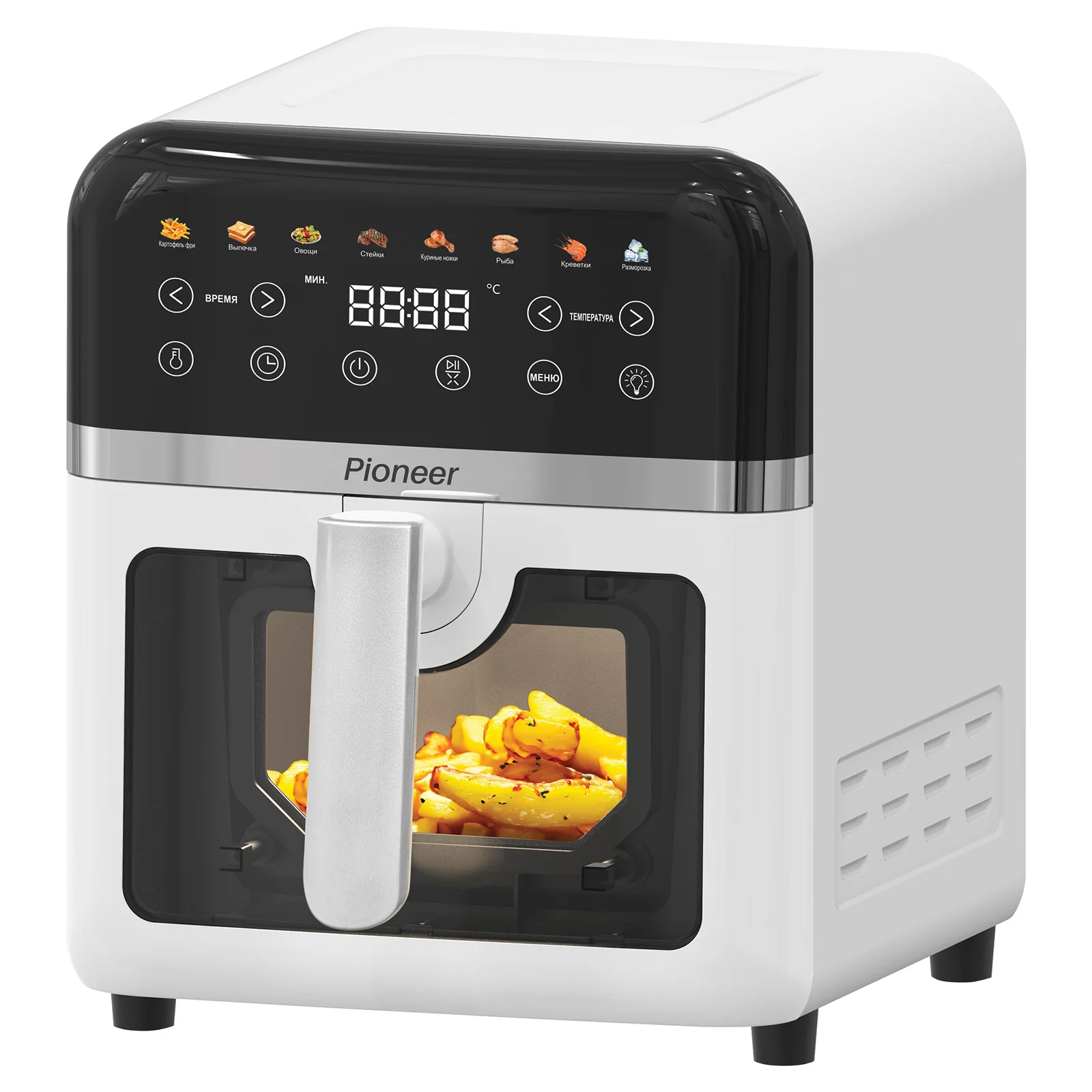 Аэрогриль Pioneer SM520D white 1850Вт 8 литров, 8 программ, таймер 60 минут °С: 40-200 ХИТ ПРОДАЖ!!