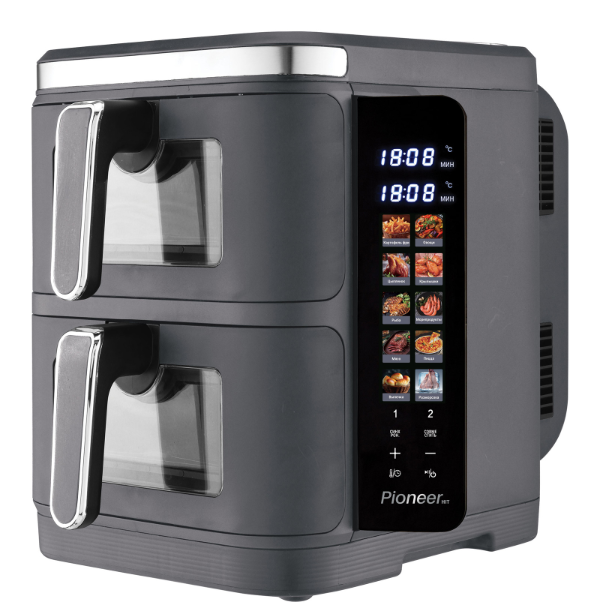Аэрогриль Pioneer SM550D grey 1700+1700Вт °С: 60-200 6+6л 12 программ