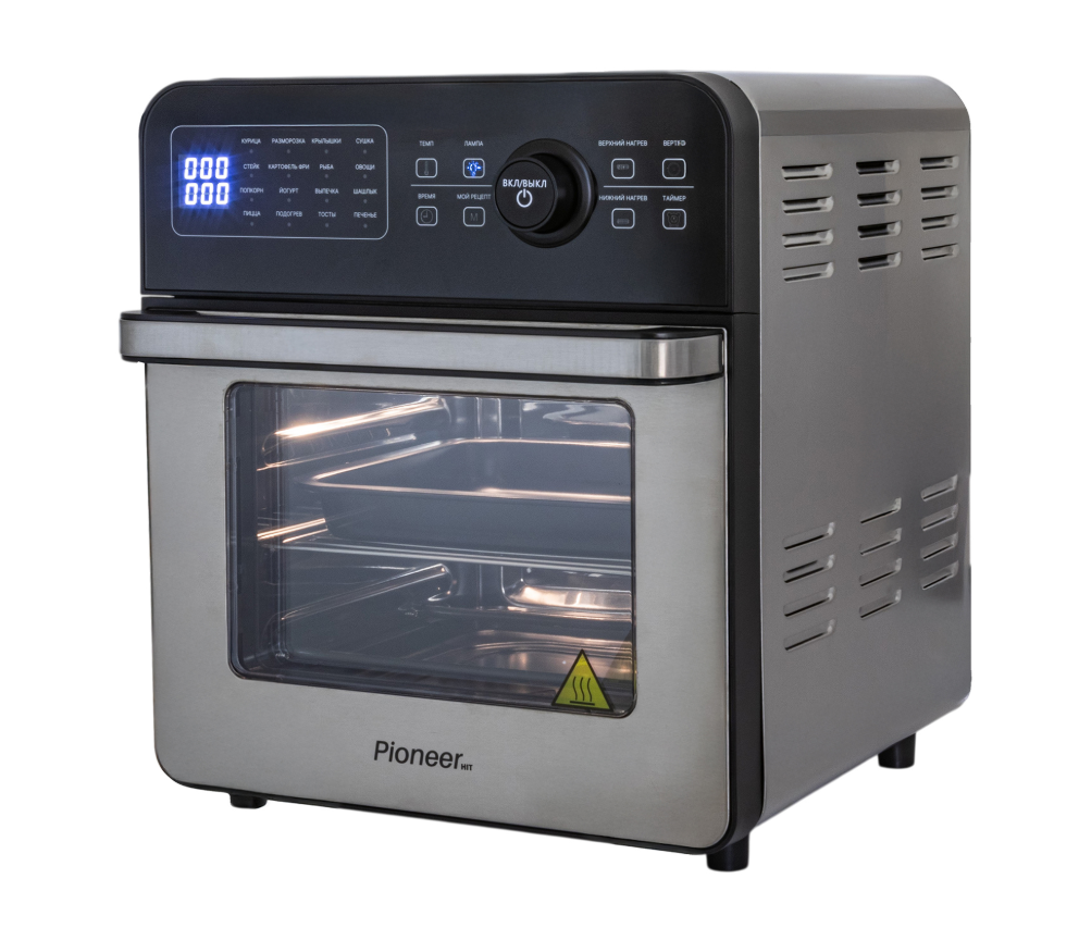 Аэрогриль Pioneer SM600D black 2 в 1 + МИНИ ПЕЧЬ 2100Вт, 15л, 16 программ °С: 50-220