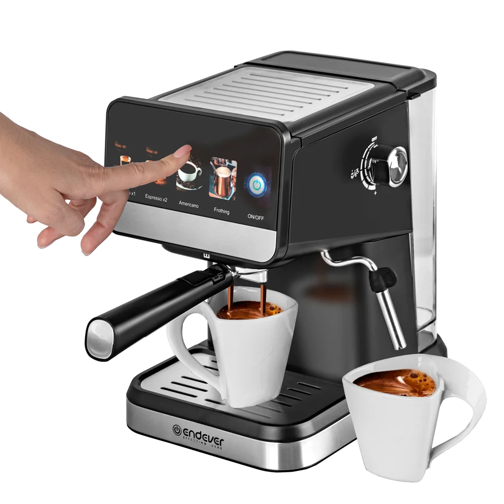 Кофеварка Endever Costa-1092, черная/стальной