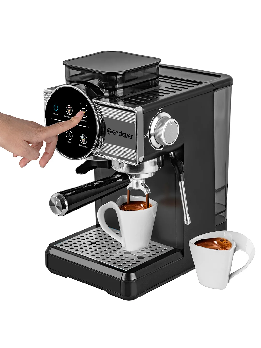 Кофеварка Endever Costa-1093, черная/стальной