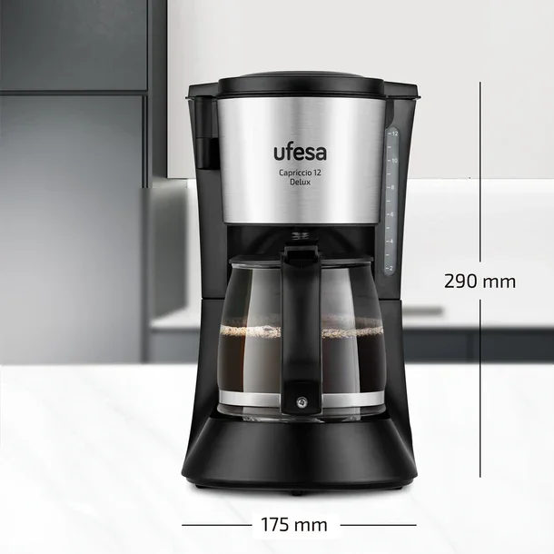 Кофеварка Ufesa CG7125 Capriccio 12 DelUX, черный (71605329)