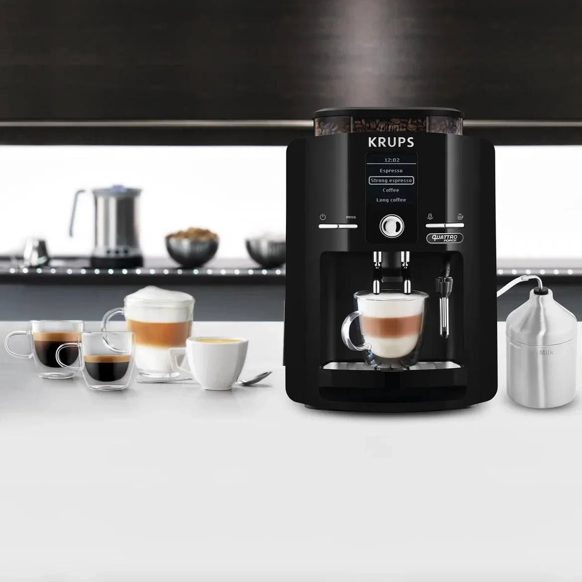 Кофемашина автоматическая Krups Espresseria Quattro Force EA82F010 черный