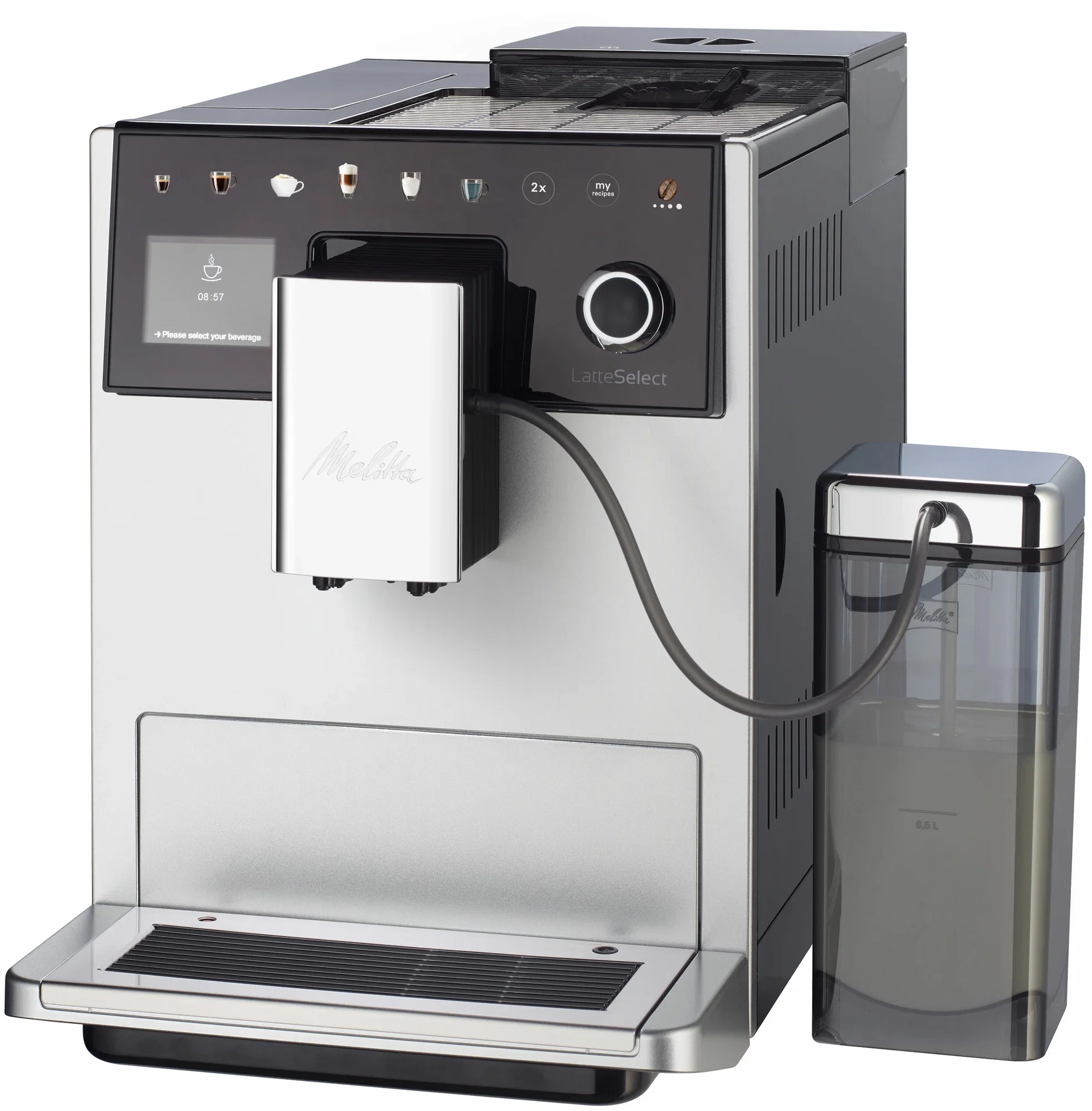 Кофемашина автоматическая Melitta Caffeo F 630-201 LatteSelect серебристая