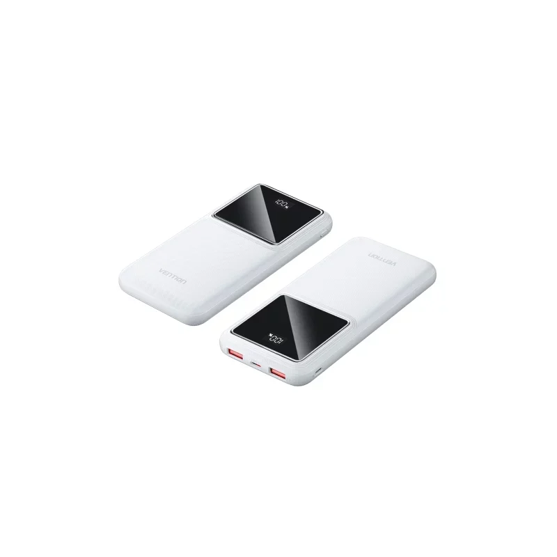 Портативный аккумулятор Vention 10000mAh(M/C-A/A)22.5W белый с LED Дисплеем