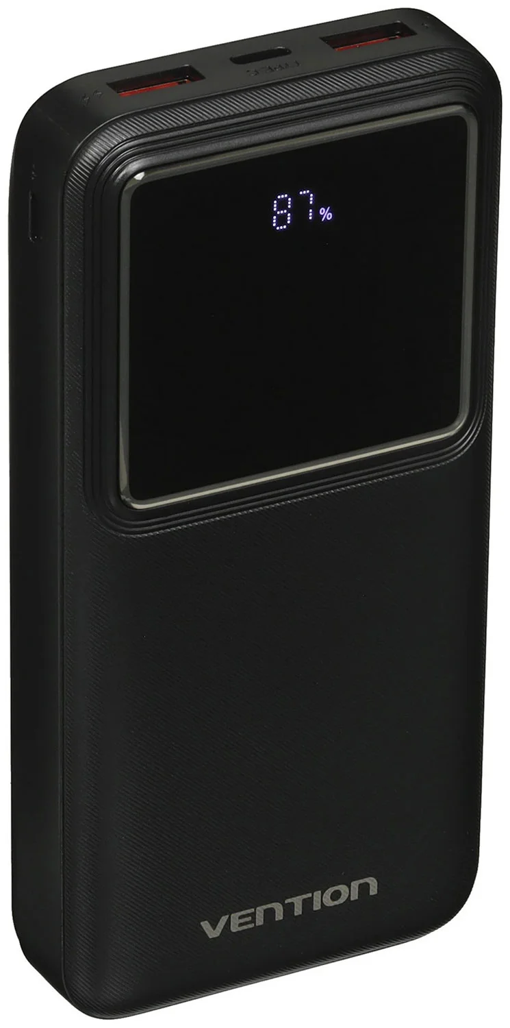 Портативный аккумулятор Vention 20000mAh(M/C-A/A)22.5W Черный с LED Дисплеем