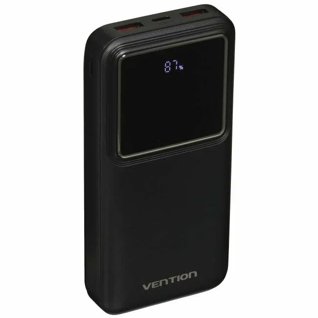 Портативный аккумулятор Vention 20000mAh(M/C-A/A)22.5W Черный с LED Дисплеем