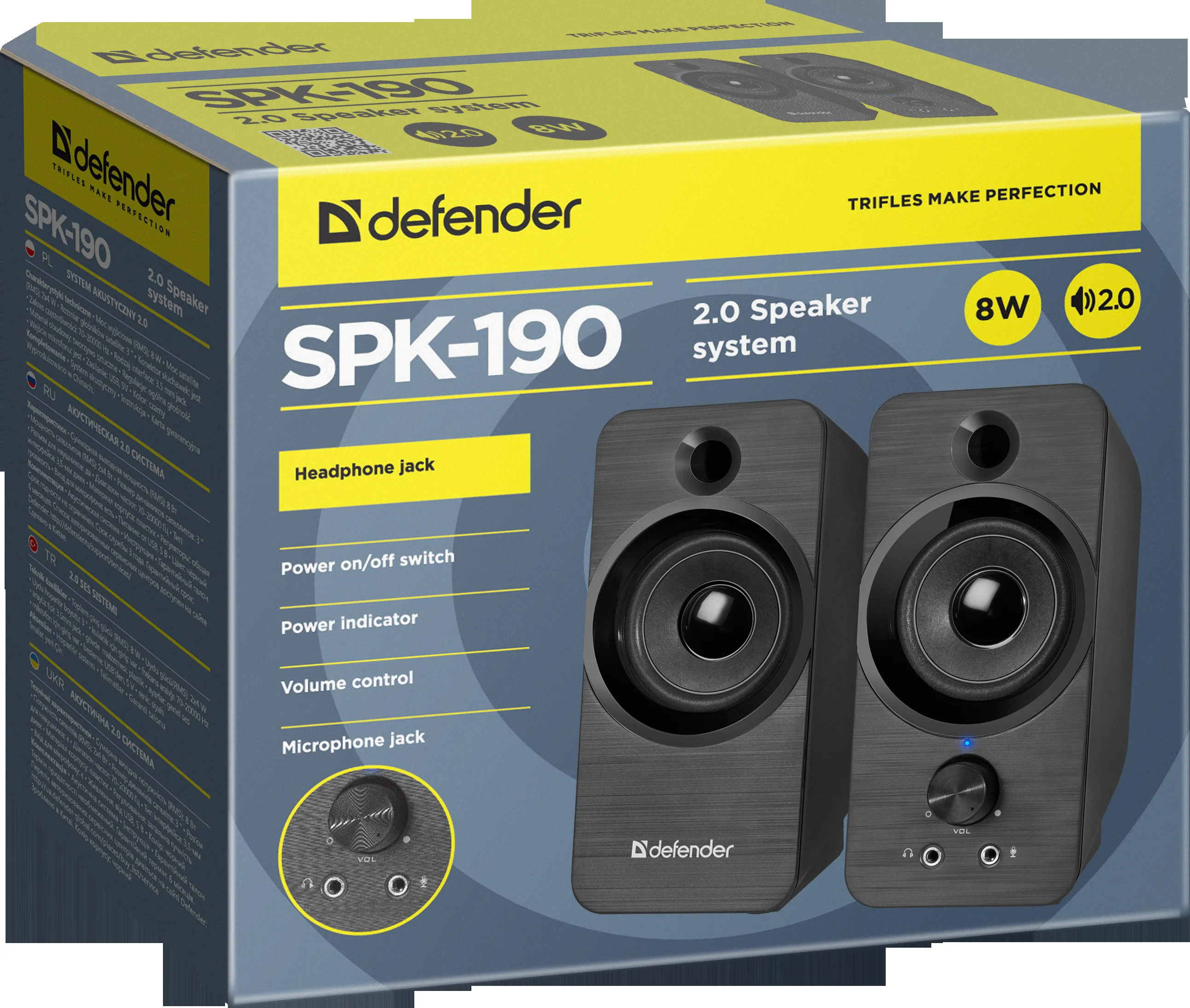 Defender Акустическая 2.0 система SPK-190 черный, 8 Вт, питание от USB.