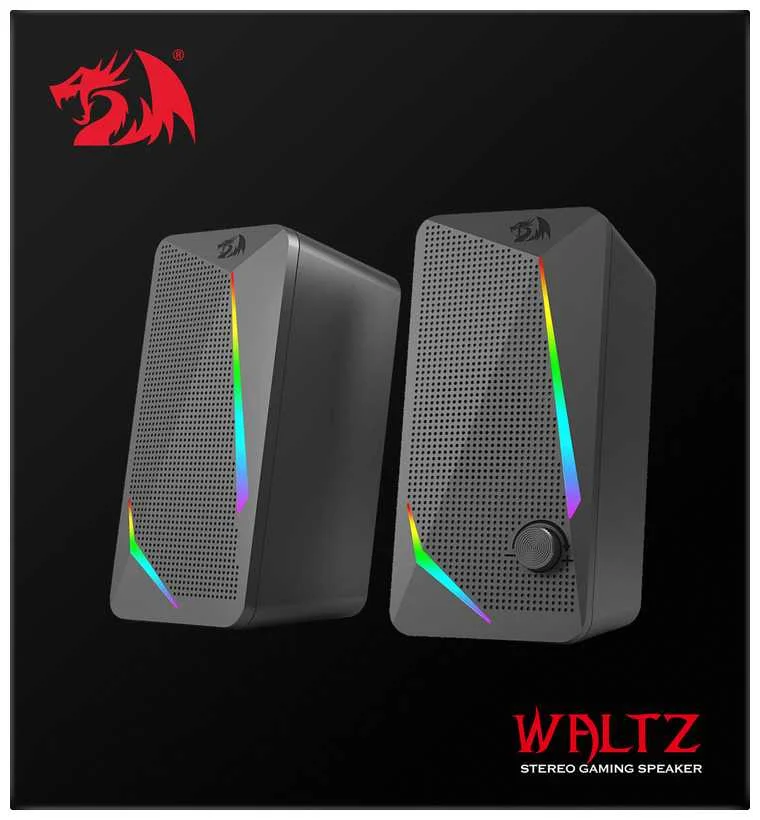 Redragon Акустическая 2.0 система Waltz черн,6 Вт,RGB,USB+3.5 jack