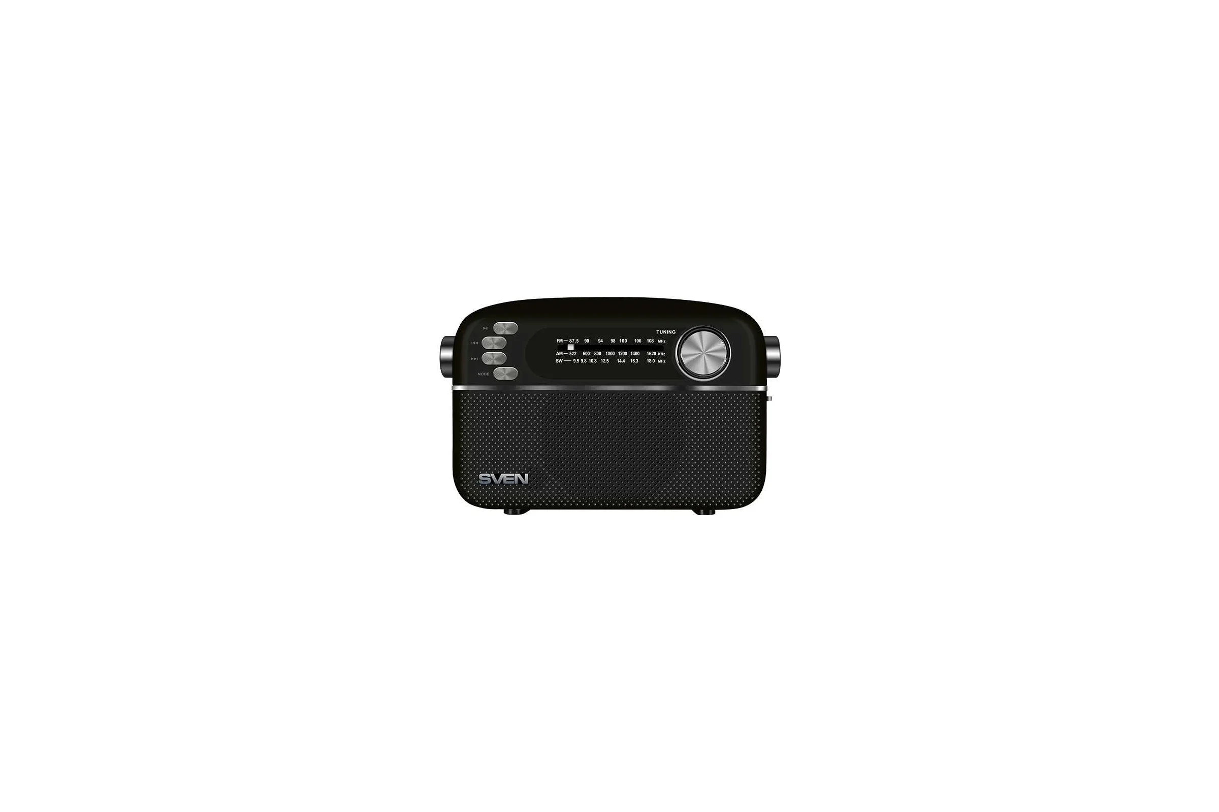 SVEN SRP-505, черный (3 Вт, Bluetooth, FM/AM/SW, USB, microSD, AUX, встроенный аккумулятор)
