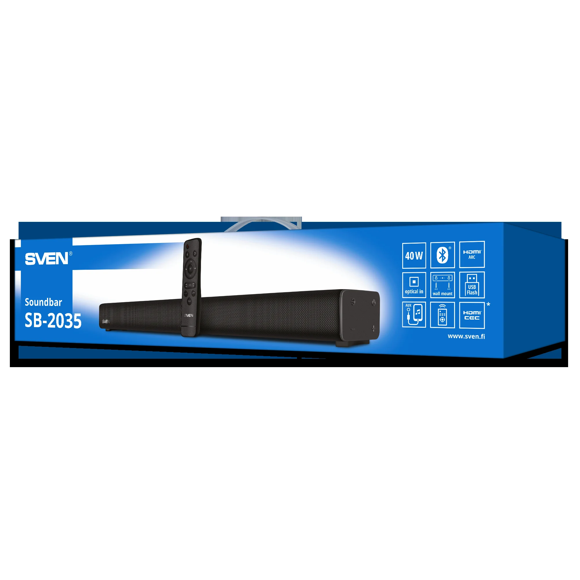 SVEN Саундбар SB-2035, черный (40 Вт, Bluetooth, HDMI, ПДУ, Optical, USB)