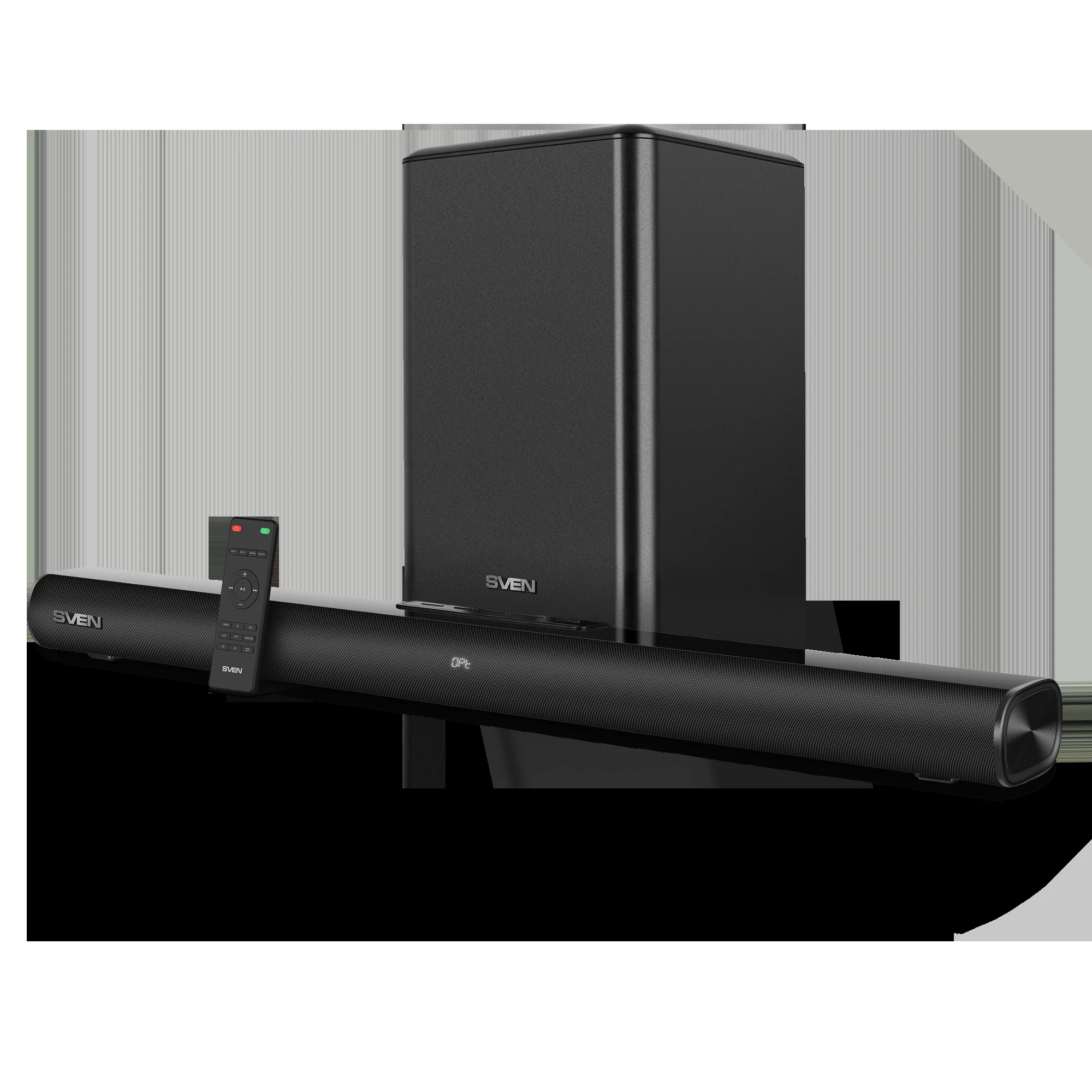 SVEN Саундбар SB-2200D, черный (300Вт, DD, BT, HDMI, ПДУ, Optical, USB, дисплей, беспроводной сабвуфер)