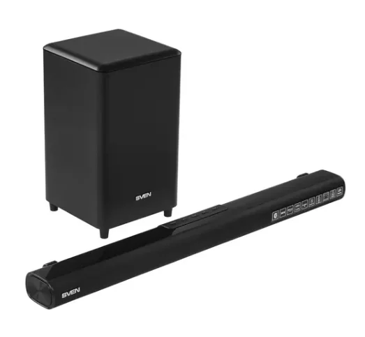 SVEN Саундбар SB-2200D, черный (300Вт, DD, BT, HDMI, ПДУ, Optical, USB, дисплей, беспроводной сабвуфер)